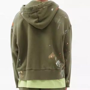 New Arrival Support Custom Print Geometric Knitted 100% Cotton Vintage Wash Hoodie Set